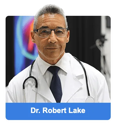 Portrait presented on the sales page as Dr. Robert Lake, the neuroscientist credited with creating The Genius Song